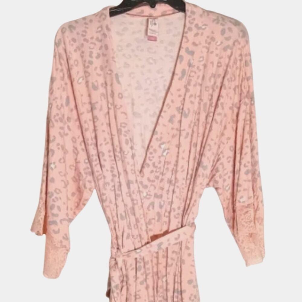 NWOT Secret Treasures Women's Maternity Robe Pink Leopard (S-M)